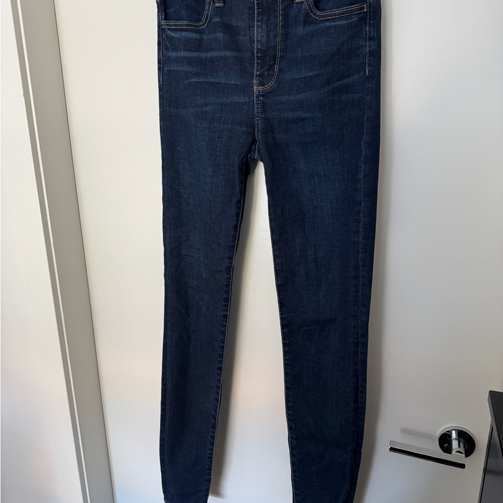 American Eagle Outfitters Dark Hi-Rise Blue Skinny Jeans